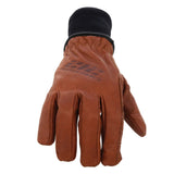 212 Performance TKLDC3-0808 Fleece Lined ANSI A3 Cut Resistant Buffalo Leather Driver Winter Work Glove with Rib Knit Cuff in Russet Brown, Small Brown - 2