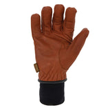 212 Performance TKLDC3-0808 Fleece Lined ANSI A3 Cut Resistant Buffalo Leather Driver Winter Work Glove with Rib Knit Cuff in Russet Brown, Small Brown - 3