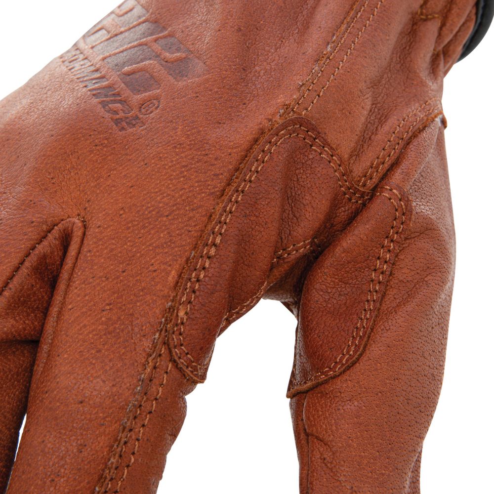 212 Performance TKLDC3-0810 Fleece Lined ANSI A3 Cut Resistant Buffalo Leather Driver Winter Work Glove with Rib Knit Cuff in Russet Brown, Large Brown - 4