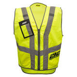 212 Performance VSTPERF-8808 Multi-Purpose Hi-Viz Safety Vest with Windowed Badge Pocket, Small Yellow;Reflective Gray - 2