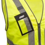 212 Performance VSTPERF-8808 Multi-Purpose Hi-Viz Safety Vest with Windowed Badge Pocket, Small Yellow;Reflective Gray - 4