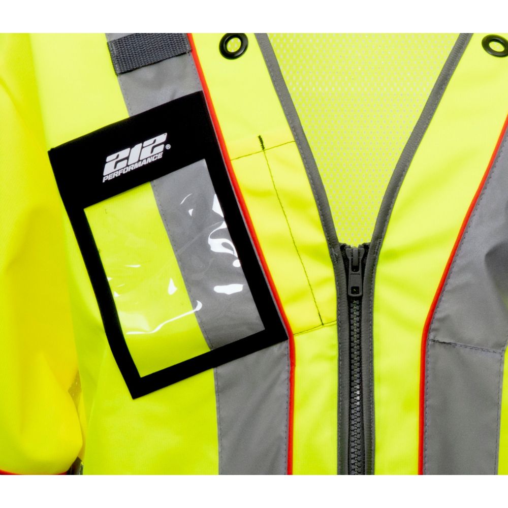 212 Performance VSTPREM-8808 Premium Multi-Purpose Hi-Viz Safety Vest with Windowed Badge Pocket, Small Yellow;Reflective Gray - 4