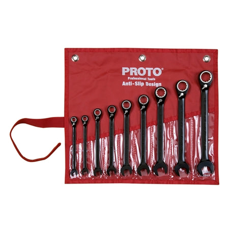 Proto JSCV-9S 9 Piece SAE Reverse Combination Ratcheting Spline Wrench Set