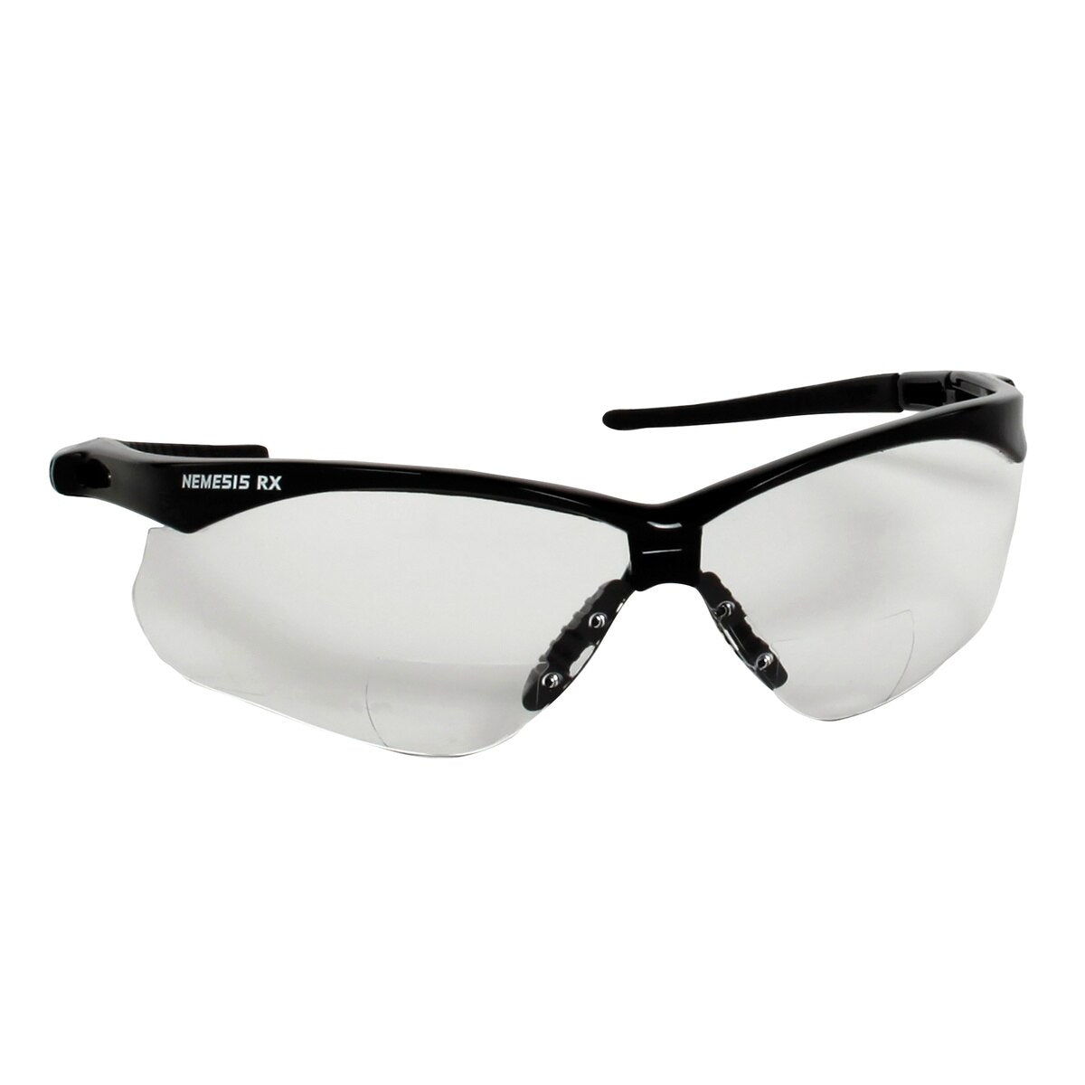 Jackson Safety 28624 V60 Nemesis Rx Reader Safety Glasses with Clear Scratch Resistant Polycarbonate Lens Black Frame 2.0 Diopter