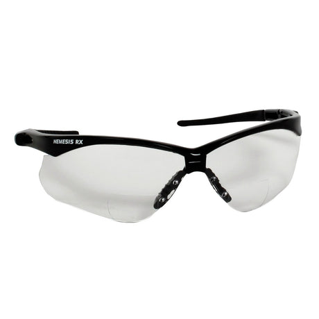 Jackson Safety 28624 V60 Nemesis Rx Reader Safety Glasses with Clear Scratch Resistant Polycarbonate Lens Black Frame 2.0 Diopter