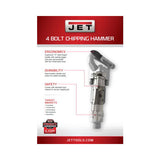 Jet JT9-550620 JCT-3620, 3" Stroke, Round Shank, 4-Bolt Chipping Hammer - 3