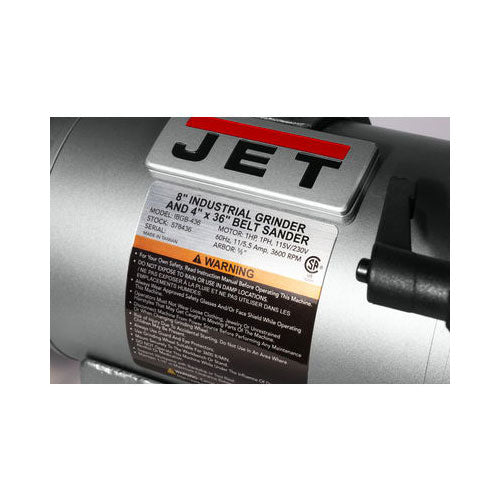 Jet JT9-578436 Industrial Grinder and Belt Sander, 8" 4 x 36 - 3