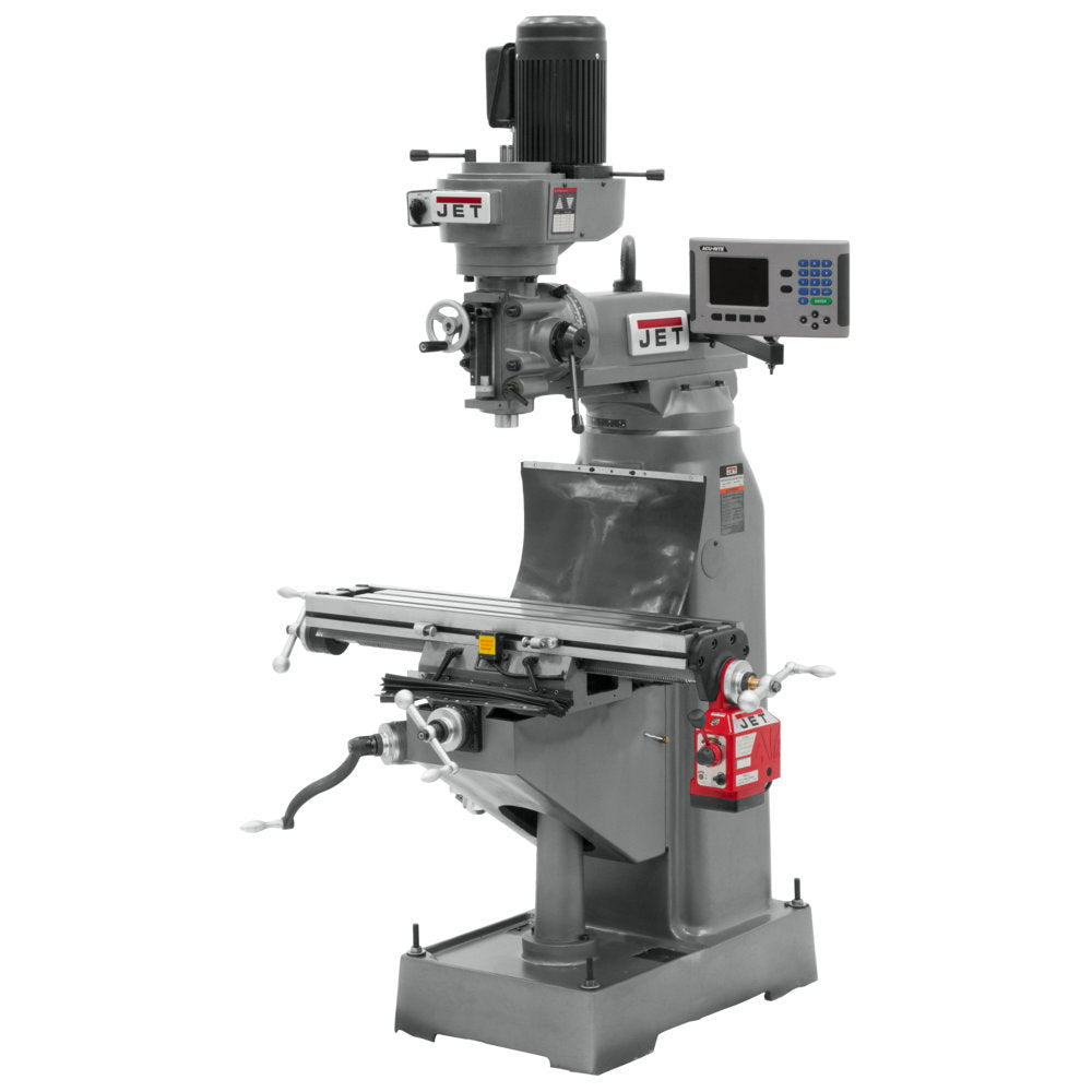 Jet JT9-690047 JVM-836-3 Mill, 3-Axis ACU-RITE 200S DRO (Knee), X Y-Axis Powerfeed