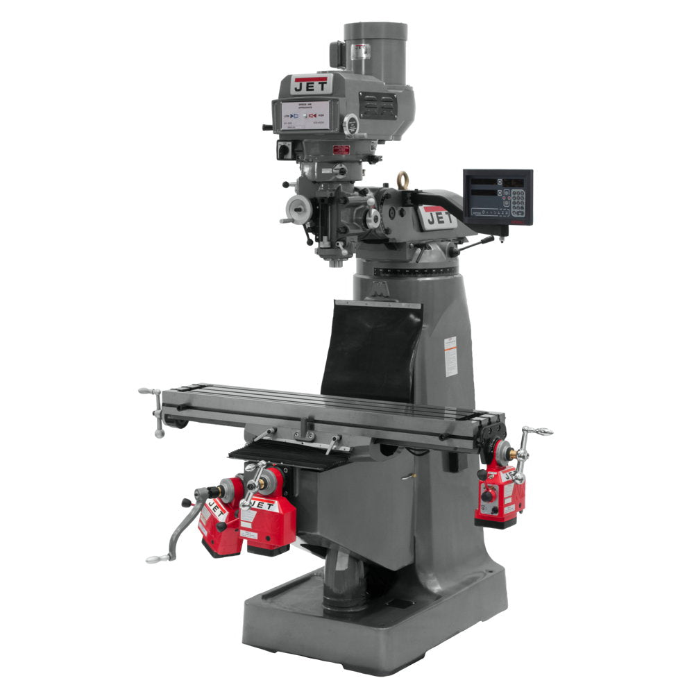 Jet JT9-690093 JTM-4VS Mill, 3-Axis Newall DP700 DRO (Knee), X Y Z-Axis Powerfeed