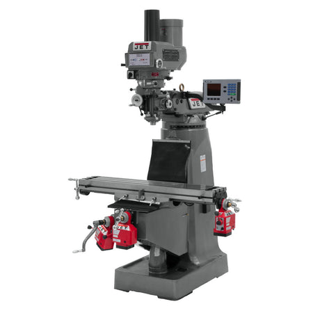 Jet JT9-690153 JTM-4VS Mill 3-Axis ACU-RITE 200S DRO Quill X Y Z-Axis Feeds Draw Bar