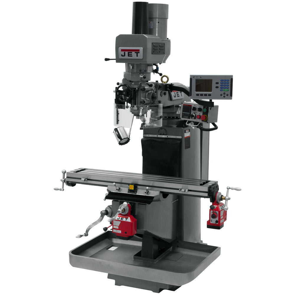 Jet JT9-690523 JTM-949EVS Mill With Acu-Rite 200S DRO, X and Y Powerfeeds, Air Powered Drawbar