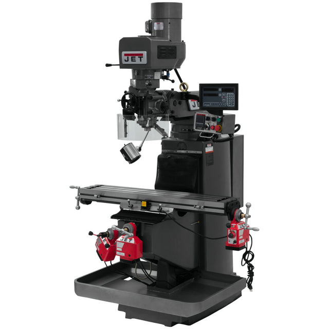 Jet JT9-690544 JTM-949EVS Mill With 3-Axis Newall DP700 DRO (Knee) With X, Y and Z-Axis Powerfeeds