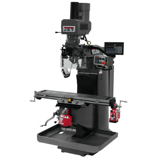 Jet JT9-690548 JTM-949EVS Mill With 3-Axis Quill, Newall DP700, X & Y Powerfeeds, Air Powered Draw Bar