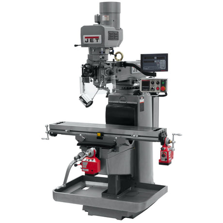 Jet JT9-690646 JTM-1050EVS2/230 Mill With 3-Axis Newall DP700 DRO (Quill) With X and Y-Axis Powerfeeds