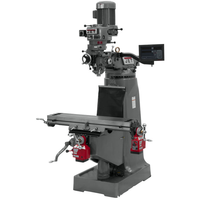 Jet JT9-691199 JTM-2 Mill, 3-Axis Newall DP700 DRO (Quill), X and Y-Axis Powerfeed