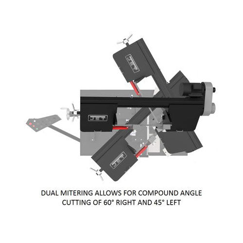 Jet Elite JT9-891070 EHB-1018VM 10x18 Semi-Auto Variable Speed Dual Mitering Saw - 8