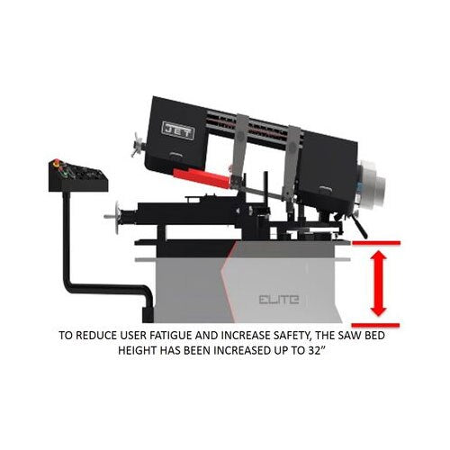 Jet Elite JT9-891080 EHB-1018VMH 10x18 Semi-Auto Var Spd Dual Miter Saw/Hydr Vise - 3