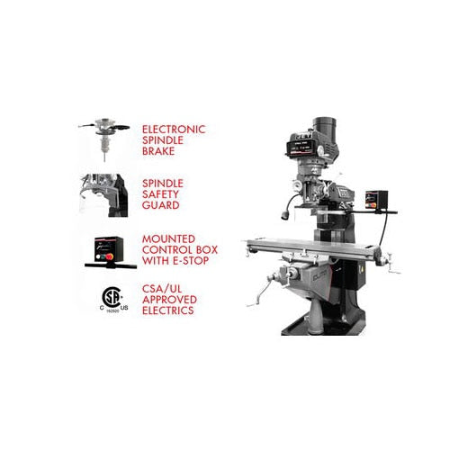 Jet Elite JT9-894182 ETM-949 Mill, 2-Axis ACU-RITE 203 DRO & Servo X-Axis Powerfeed - 11