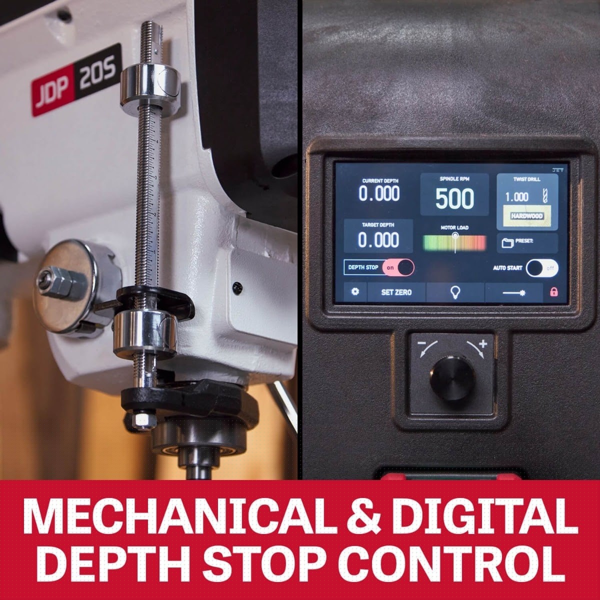 Jet JT1-2060 20 Inch Smart Drill Press with Touchscreen Control and 6 Inch Spindle Travel - 2