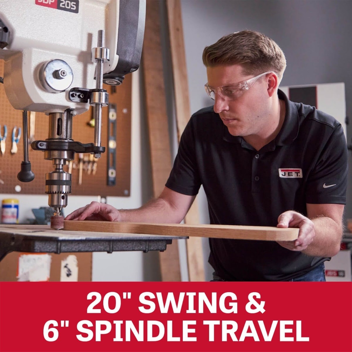 Jet JT1-2060 20 Inch Smart Drill Press with Touchscreen Control and 6 Inch Spindle Travel - 5