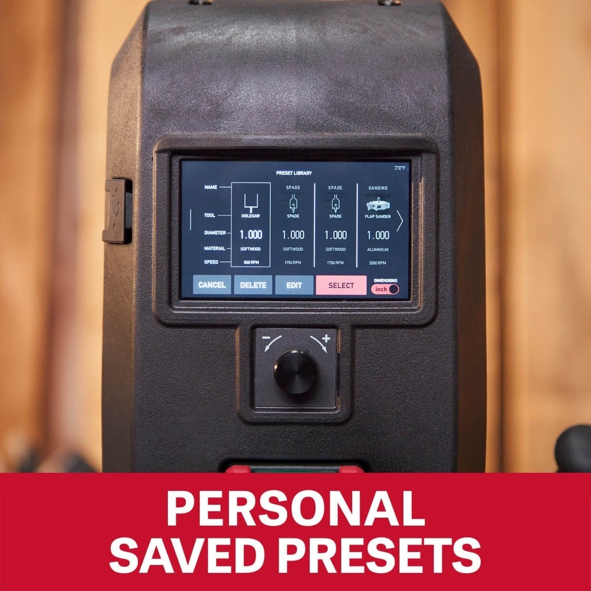 Jet JT1-2060 20 Inch Smart Drill Press with Touchscreen Control and 6 Inch Spindle Travel - 9