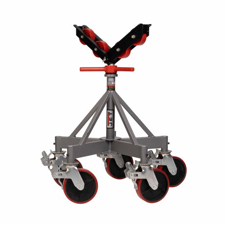 Jet JT1-2405 5 Leg Pipe Jack Stand w/Casters & Steel Rollers