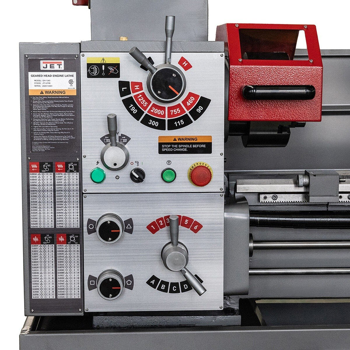 Jet JT1-3262 13x40 Gear Head Engine Lathe with Acu-Rite 203 DRO and Collet Closer - 3