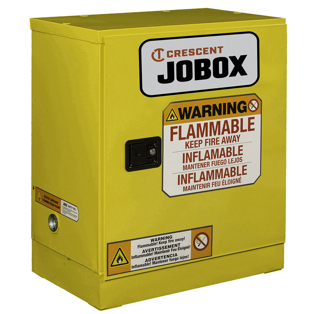 Crescent Jobox 1-750640 12 Gallon Flammable Manual Close Safety Cabinet - Yellow