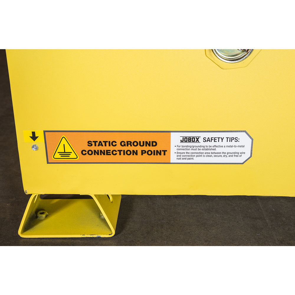 Crescent Jobox 1-750640 12 Gallon Flammable Manual Close Safety Cabinet - Yellow - 4