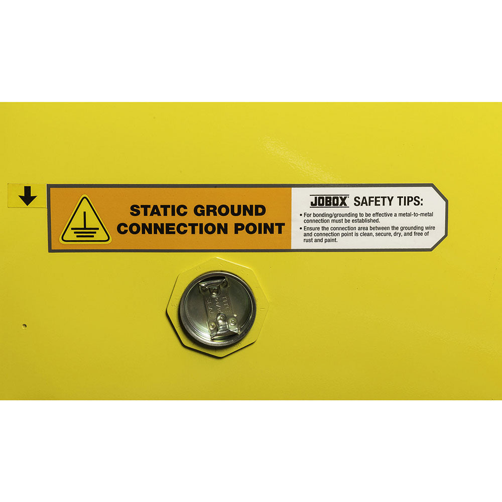 Crescent Jobox 1-750640 12 Gallon Flammable Manual Close Safety Cabinet - Yellow - 5