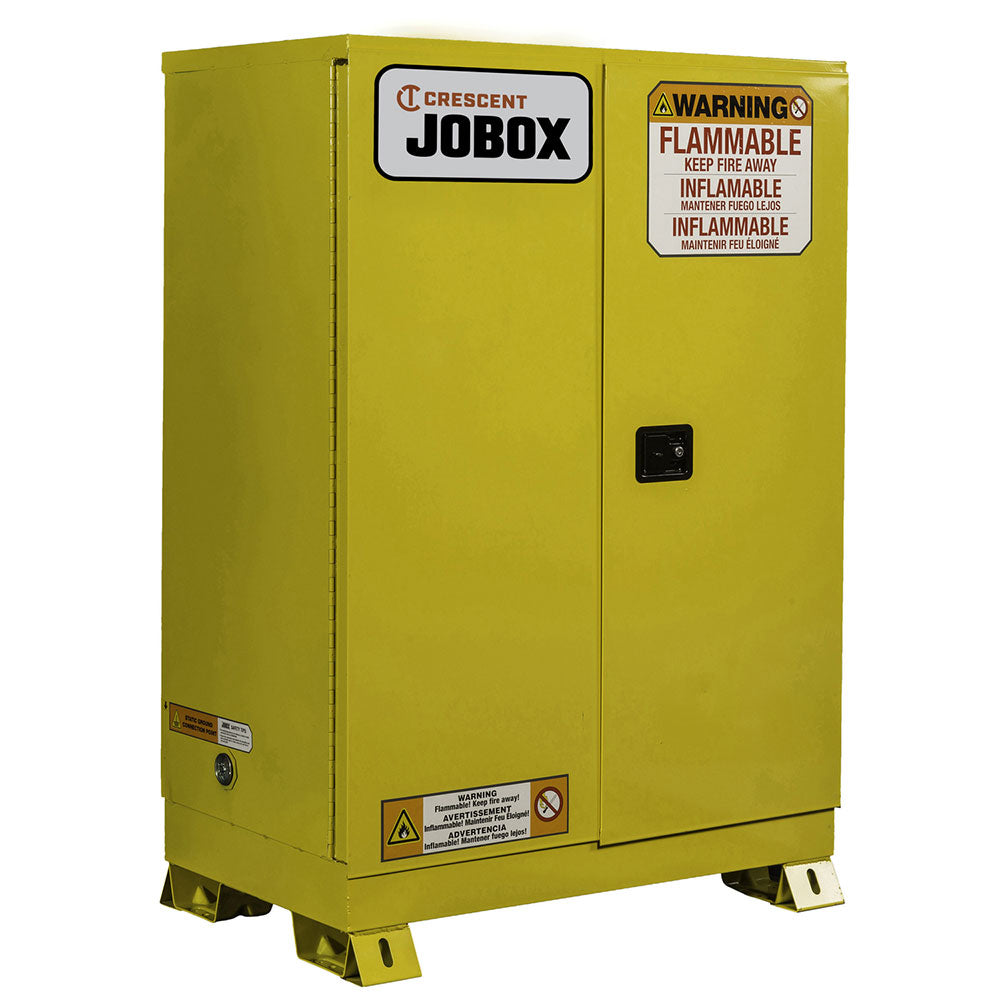 Crescent Jobox 1-758640 60 Gallon Flammable Manual Close Safety Cabinet - Yellow