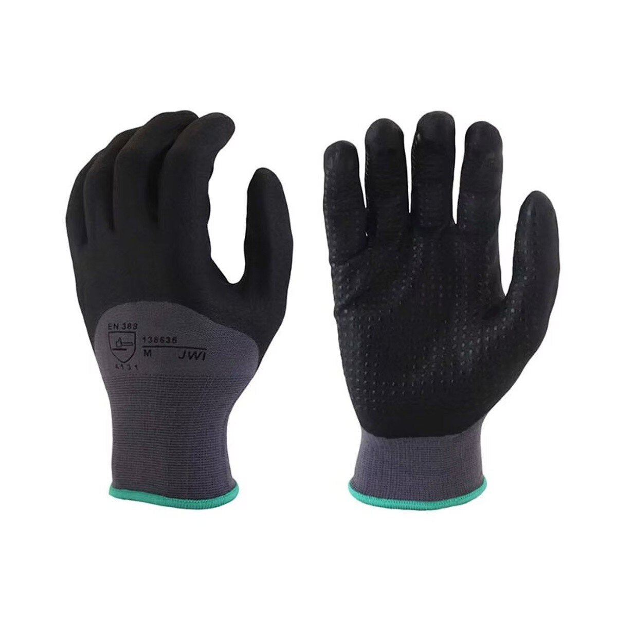 Johnson Wilshire 138635 XL Foam Nitrile Glove with Dotted Palm