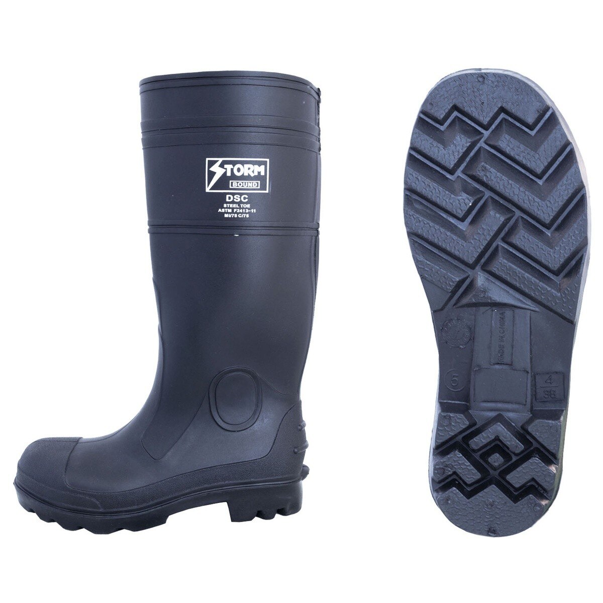 Johnson Wilshire 86606 Black PVC Steel Toe Boots 16" Size 14 - 2
