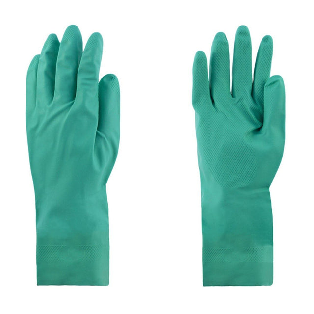 Johnson Wilshire 94510 13" 15 Mil Green Gauntlet Nitrile Flock Gloves XL