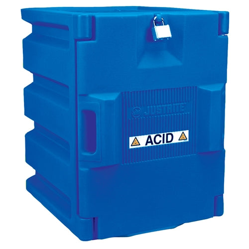 Justrite 24080 Countertop Polyethylene Storage Cabinet, Blue, 19.75" H x 14.25" W x 17.125" D