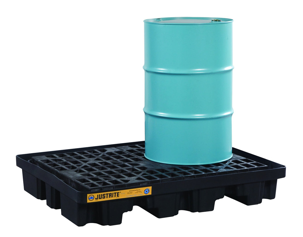 Justrite 28672 2-Drum Low Line Pallet - Black