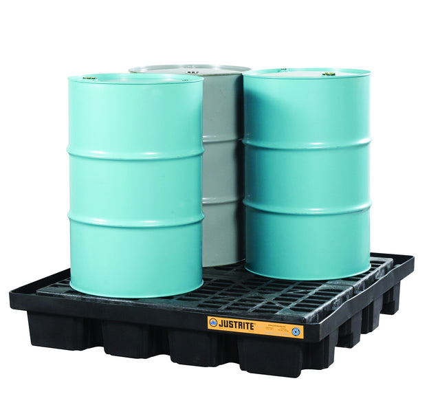 Justrite 28673 4-Drum Low Line Pallet - Black