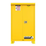 Justrite 819020 90 Gallon Outdoor Flammable Storage Cabinet 72 x 43 x 37.625" Yellow (2 Shelves)