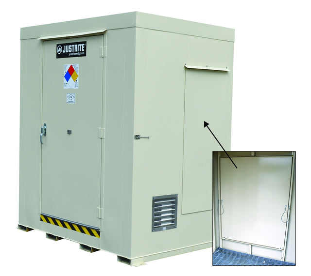 Justrite 911121 12-Drum, Non-Combust Safety Locker w/ Explosion Relief Panels