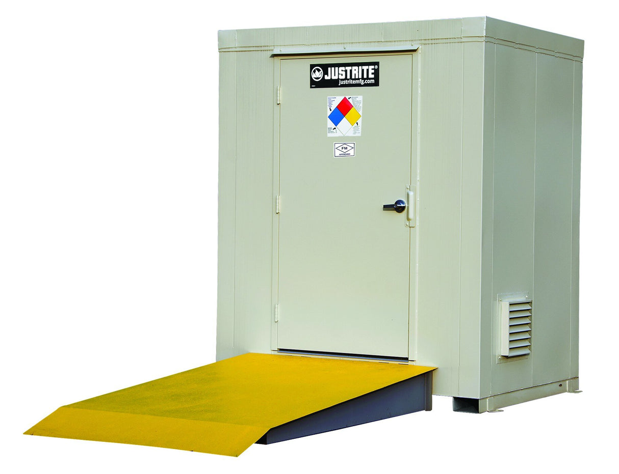 Justrite 913060 6-Drum, 4 Hour Fire-Rated Outdoor Safety Locker - 2