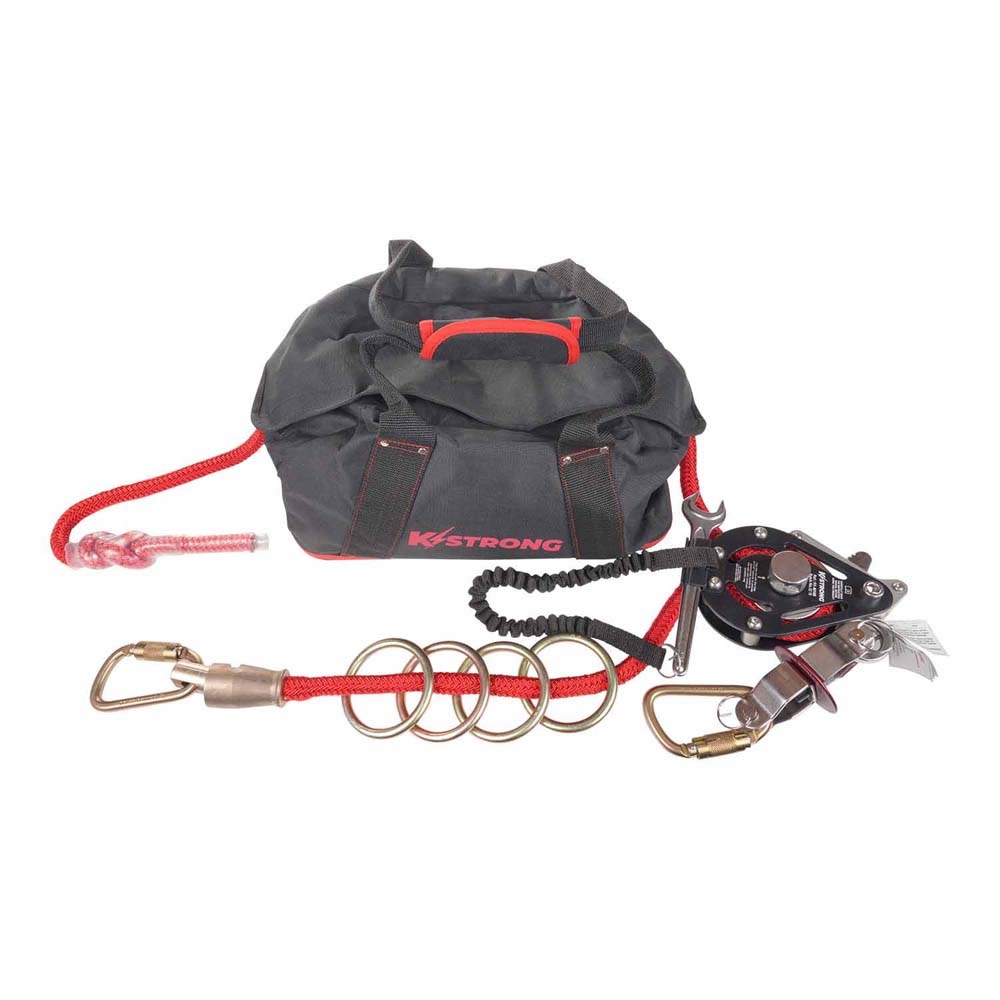 KStrong UFA40010 Adjustable Horizontal Lifeline System, 100' 4-Person Kit - 3