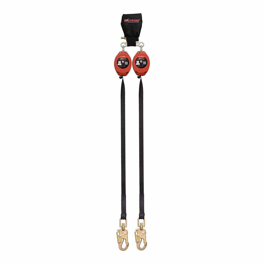 KStrong UFS350206LD 8.5 ft Dual Web SRL with Swivel Snap Hooks, LE Rated, ANSI