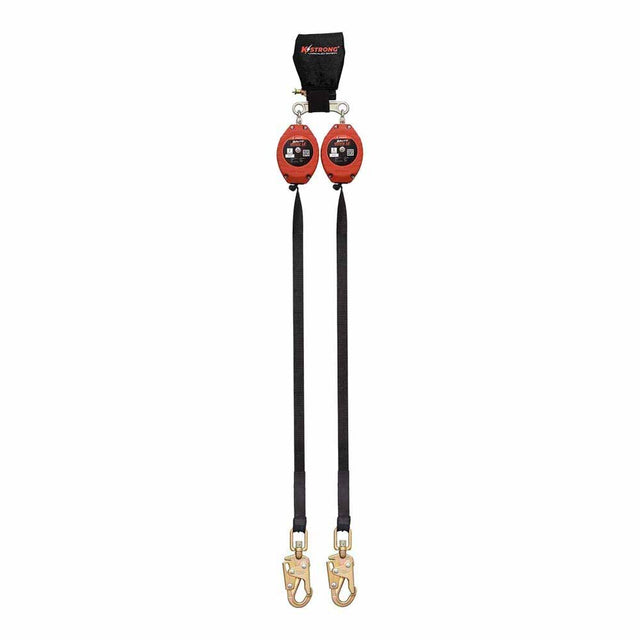 KStrong UFS350206LD 8.5 ft Dual Web SRL with Swivel Snap Hooks, LE Rated, ANSI