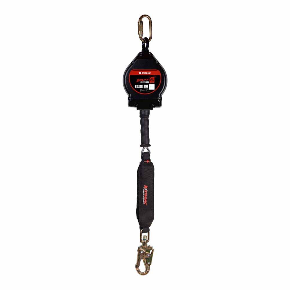 KStrong UFS480020L 20 ft Aluminum Housing Cable SRL, Swivel Snap Hook, Carabiner, Tagline, LE Rated