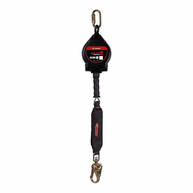 KStrong UFS480020L 20 ft Aluminum Housing Cable SRL, Swivel Snap Hook, Carabiner, Tagline, LE Rated