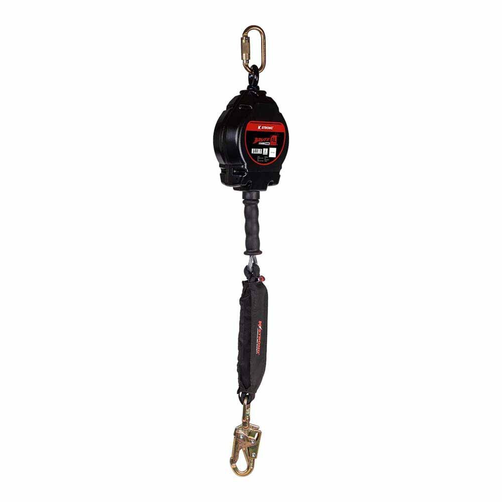 KStrong UFS480020L 20 ft Aluminum Housing Cable SRL, Swivel Snap Hook, Carabiner, Tagline, LE Rated - 2