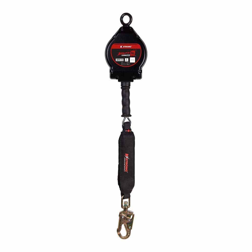KStrong UFS480025L 25 ft Aluminum Cable SRL, Swivel Snap Hook, Carabiner, LE Rated - 5
