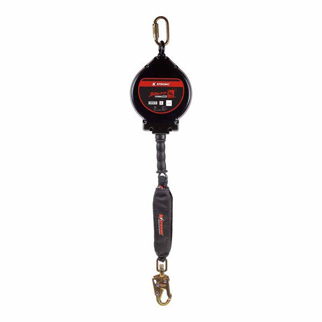 KStrong UFS480050L 50 ft Aluminum Housing Cable SRL, Swivel Snap Hook, Carabiner, Tagline, LE Rated
