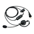 Kenwood KHS-37W Ear Hanger Earpiece with Flexible Boom Mic and Inline PTT Button for NX-P500K Two-Way Radios