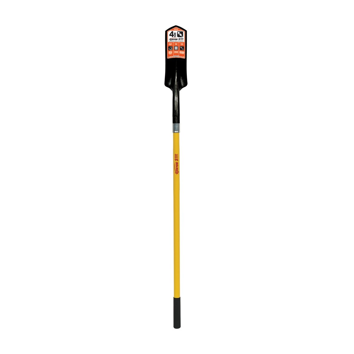 Kenyon 89084 4" Trenching Clean Out Shovel with 48" Fiberglass Handle 14 Gauge